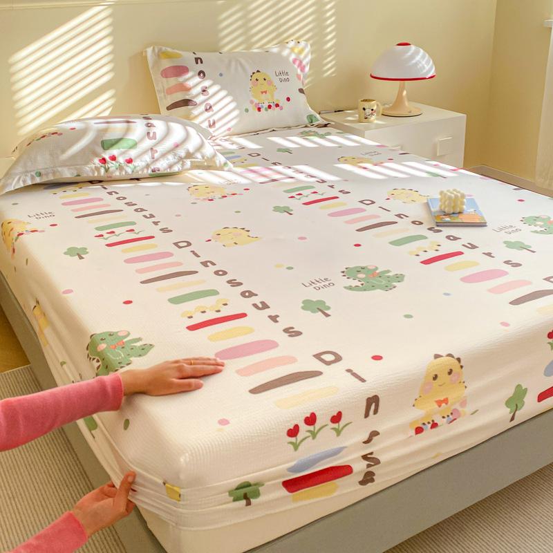 

Elastic Fitted Sheet Floral Style Bedsheet Soft Bed Cover Home Bedroom Cartoon Animal Pattern Bedding Dot Bed Cover 120x200cm