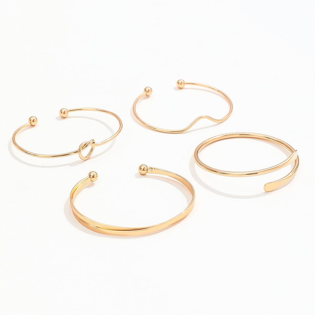 INS Fashionable and simple knotted design V Open-ended bracelet Versatile Stackable Adjustable Open Bracelet Set for Women