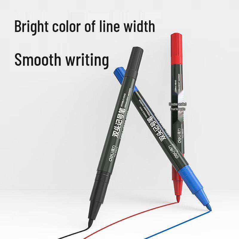 Deli Double-Ended Oil-Based Art Marker Pens, 12-Count