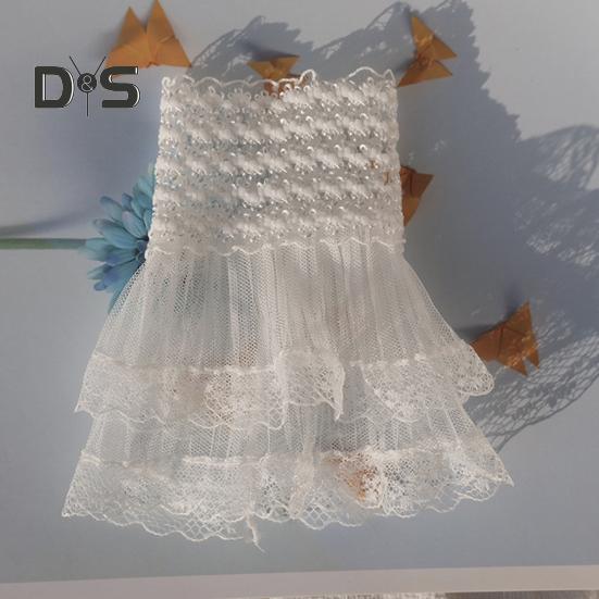 1 par kvinnor balhandskar genomskinliga spetsar ihåliga volangkanter tunn handledsmanschett fingerlösa föreställningar brud bröllopsvantar