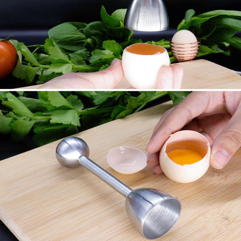 Stainless Steel Egg Topper Cutter Kitchen Tool For Hard Boiled Eggs Shell Removal Precision Eggshell Opener Breakfast Gadge
