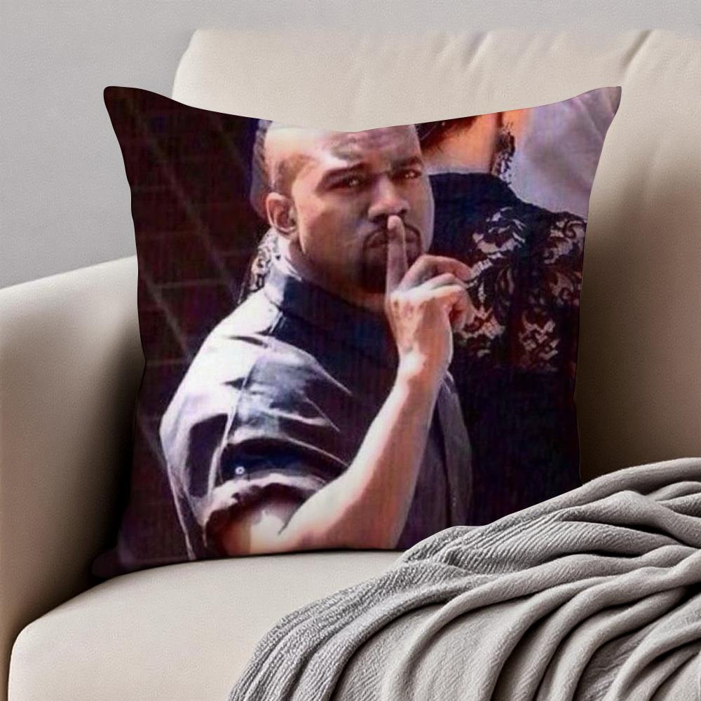 Funny Humorous Internet Meme K-Kanye West Cushion Cover Pillowcase Anti-Dustmite Invisible Zipper Short Plush Sofa Cushion