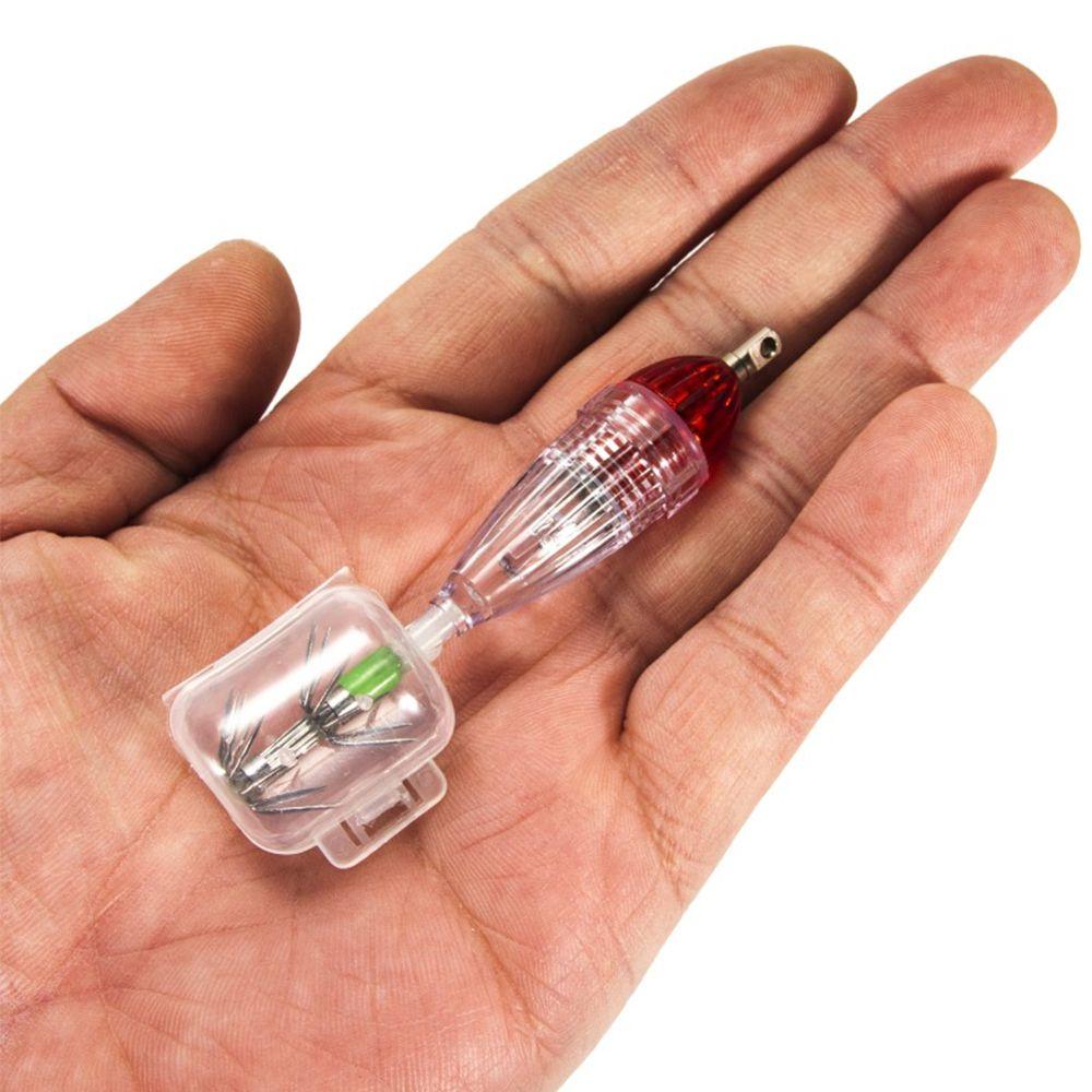 Diamond Shape Deep  Drop Underwater Fishing Squid LED Lure Light with hook Bass Spoon Flash Lamp