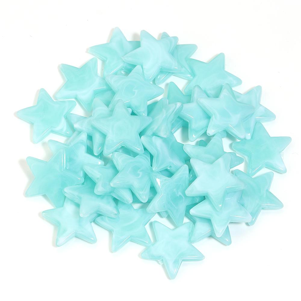 50pcs/lot 21mm Acrylic Star Beads Colorful Pentagram Cloud Loose Spacer Beads for Jewelry Making DIY Necklace Bracelets Keychain