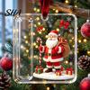 Transparent Acrylic Gift Ornament Christmas Money Holder Ornament, Cash Hanging Decor with Stocking Stuffer for Festive Pattern, Tree Pendant Surprise