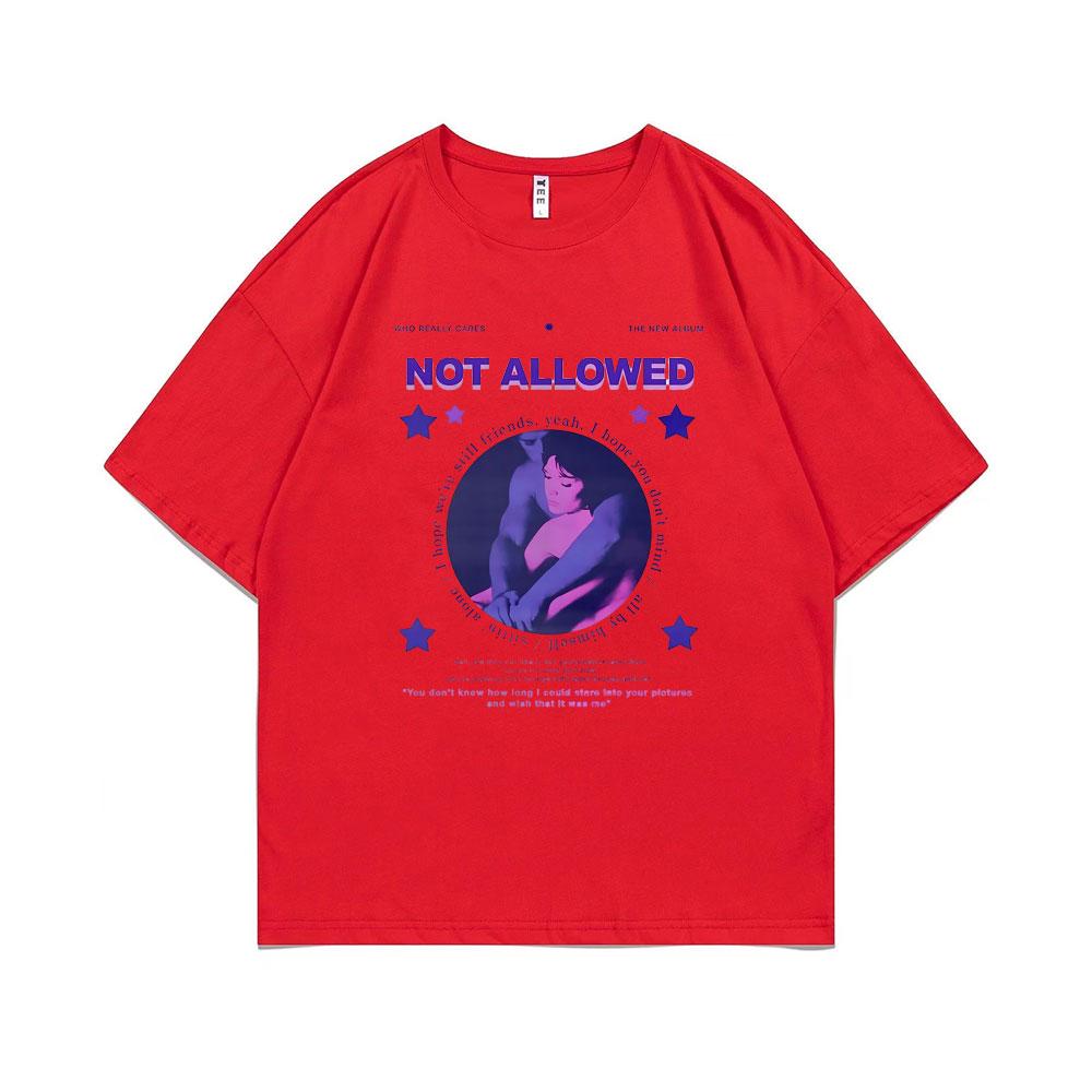 Tv Girl Not Allowed Graphic Tees French Exit Album Tshirt Unisex Oversized Cotton Tshirts Unisex Women Fashion T Shirt Streetwear S