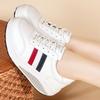 Women's Loafers Sneakers Height Increase White Leather Platform Casual Thick Sole Elevator Shake Shoes