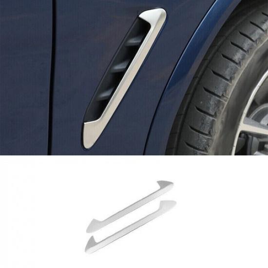 For BMW X3 G01 2018- Chrome 2PCS Side Fender Air Vent Outlet Cover Trim