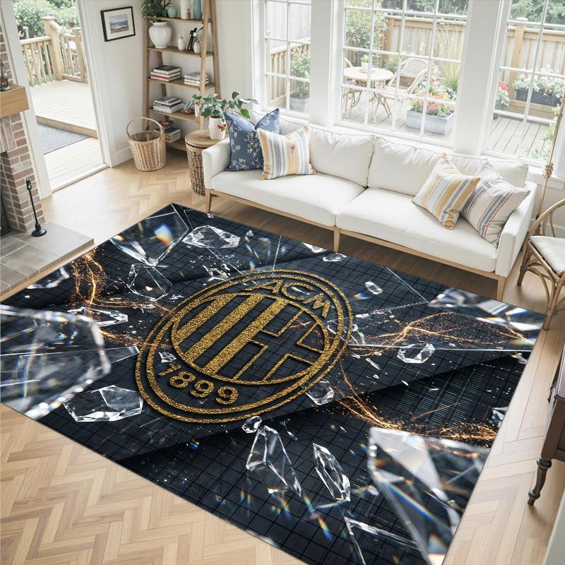 AC Milan Design Crystal Velvet Carpet Cozy Non?Slip Printed Rug For Bedroom Living Room Entrance