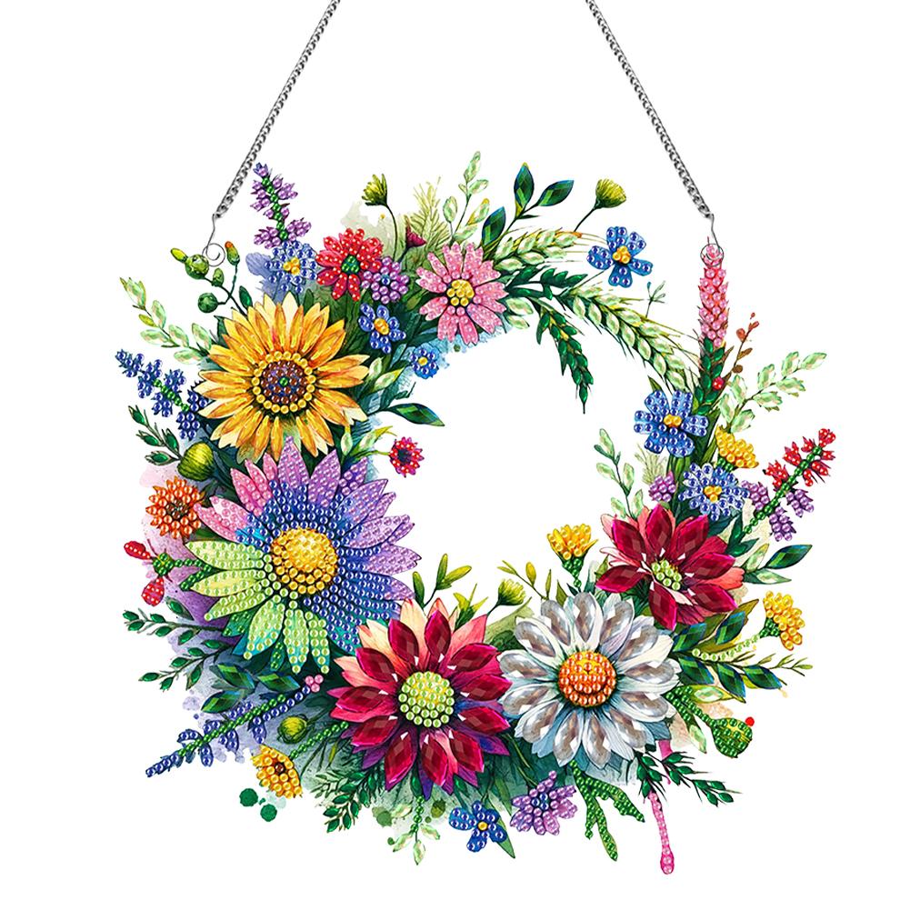 

Acrylic Special Shaped Bell Wreath Animal Diamond Painting Hanging Ornaments Kit 5D DIY Diamond Art Hanging Decor for Adults
