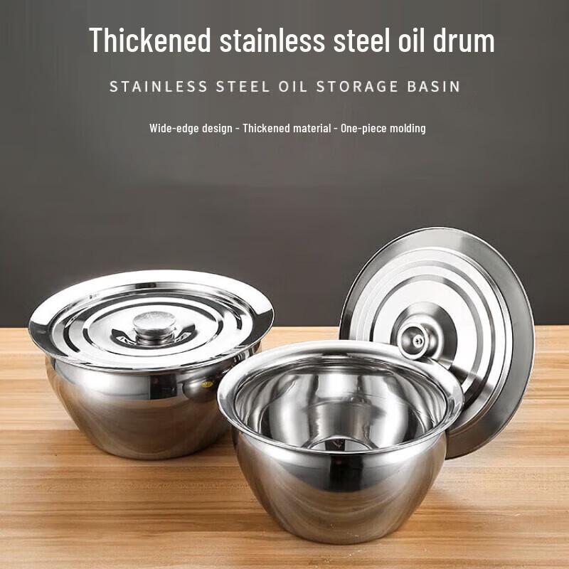 Thickened Stainless Steel Commercial Oil Pot with Lid