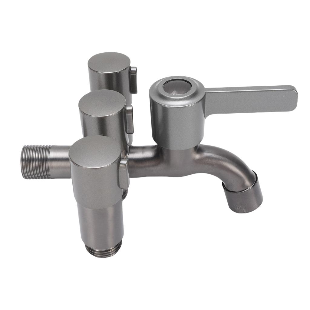4 Way Faucet Splitter Stainless Steel G1 2 External Thread Faucet Diverter Valve for Bathroom Kitchen Balcony