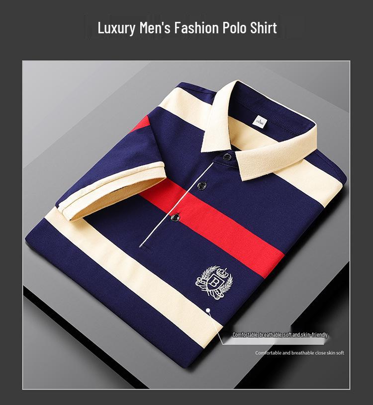 2021 Men's Striped Short Sleeve Polo Shirt - Casual Summer Trend