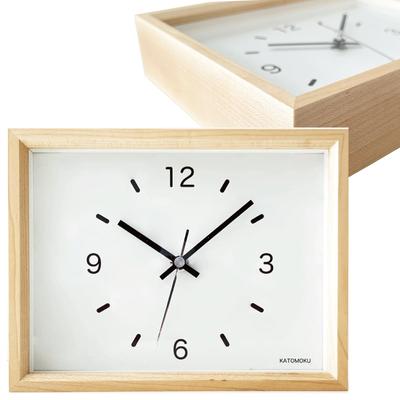 Dual Use Clock 2 Table Clock Wall Clock Continuous Second Hand Natural Maple km-53HM H. 220×170×50mm