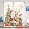 2pcs,Curtains Cute Christmas Santa Reindeer Tree Modern Light Filtering Curtains Durable Polyester Curtains Decorations For Home