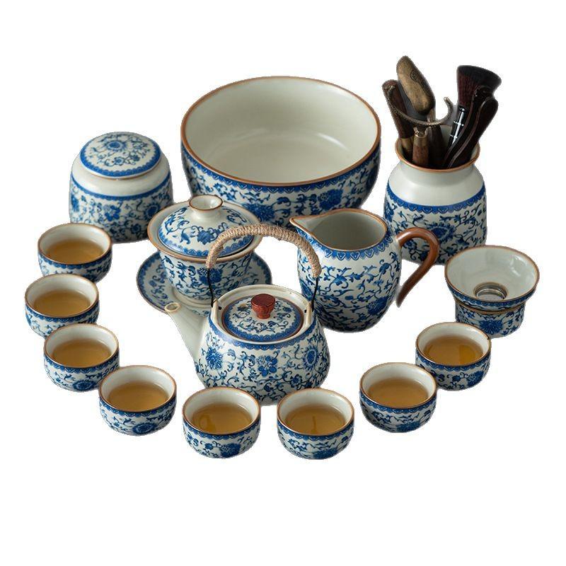 Traditional Portable Tea Set Ceremony Matcha Chinese Gongfu Teapot Tea Set Infuser Mate Cup Tetera Porcelana Tea Set Full