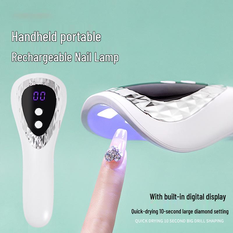 Portable Wireless Nail Art Dryer - Quick Dry, No Black Hands, Handheld Phototherapy Lamp, Japanese Display.