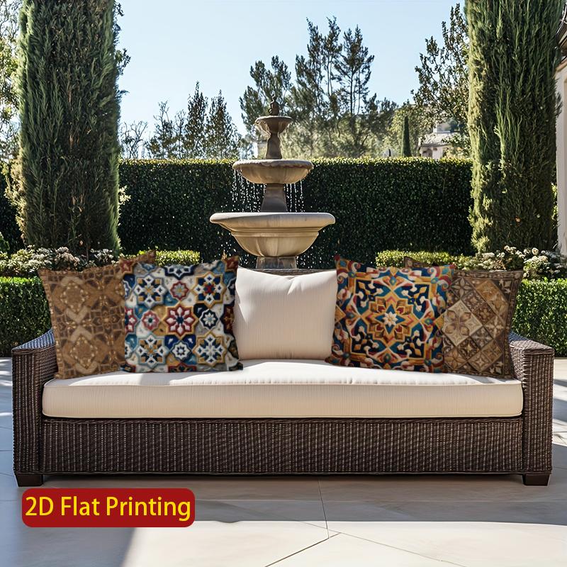 2D Exquisite Geometric Pattern Decorative Cushion Covers Pattern Cushion Cover Suitable For Sofa Bedroom Car Pillow Cover