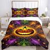 3pcs Pumpkin Halloween Bedding Set, Includes 1 Comforter + 2 Pillowcases, Without Pillow Inserts, Soft Comfortable, Lightweight Breathable,