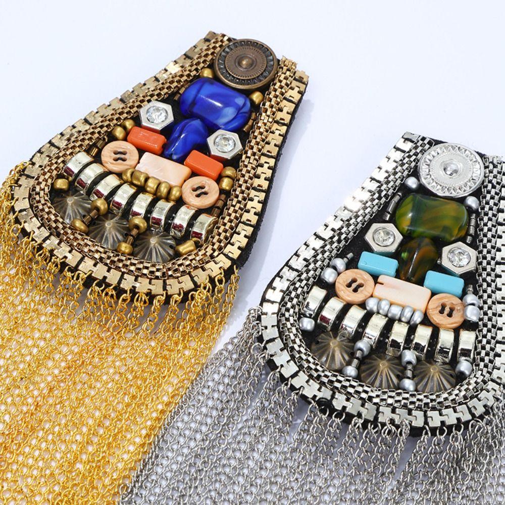 Brooch Fringe Shoulder Mark Epaulet Beads Epaulette Retro Tassel Chain Shoulder Board Cosplay