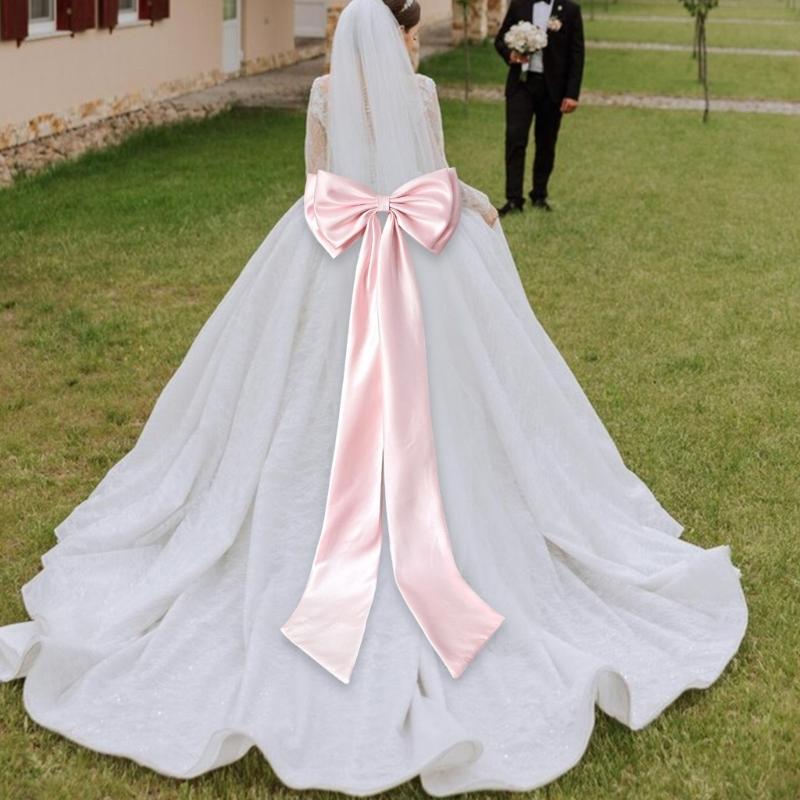 Große Schleifen Gürtel Satin Seidenband Hochzeitskleid Dekoration Taillenband Motto Party Zubehör
