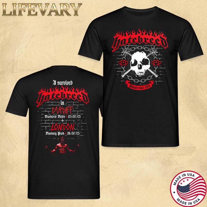 Hatebreed 2025 Cardiff UK Tour Exclusive July 3 Concert T-Shirt Unisex T-Shirt M