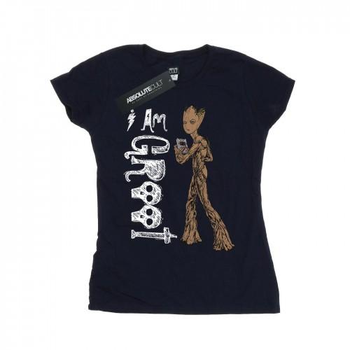 

Marvel Womens/Ladies Avengers Infinity War I Am Teenage Groot Cotton T-Shirt XXL білий