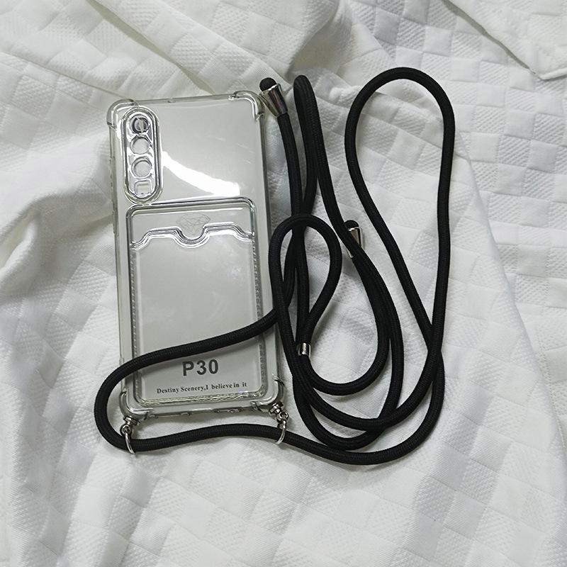 iPhone11 mobile phone case 11promax Apple 11/11 messenger lanyard XR soft 1plus transparent card bag