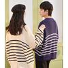 TonLion Couple's Striped Zip-Up Cardigan Sweater