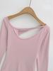 Autumn 2025 Asymmetrical Off-shoulder Hollow Long Sleeve Top for Women