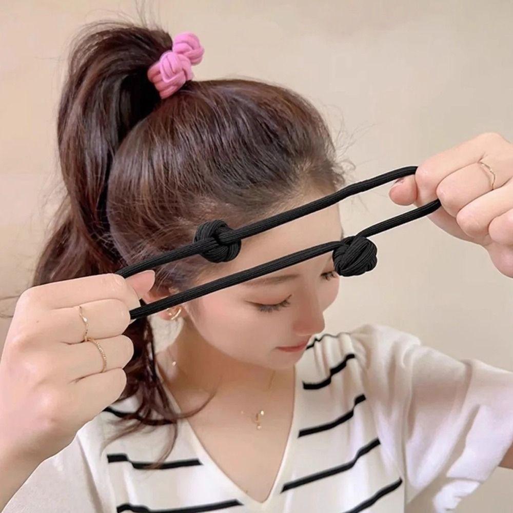 Hair Tie High Ponytail Rubber Bands Knotted Hair Ropes Elastic Head Rope Hair Band  Lady Girl Women
