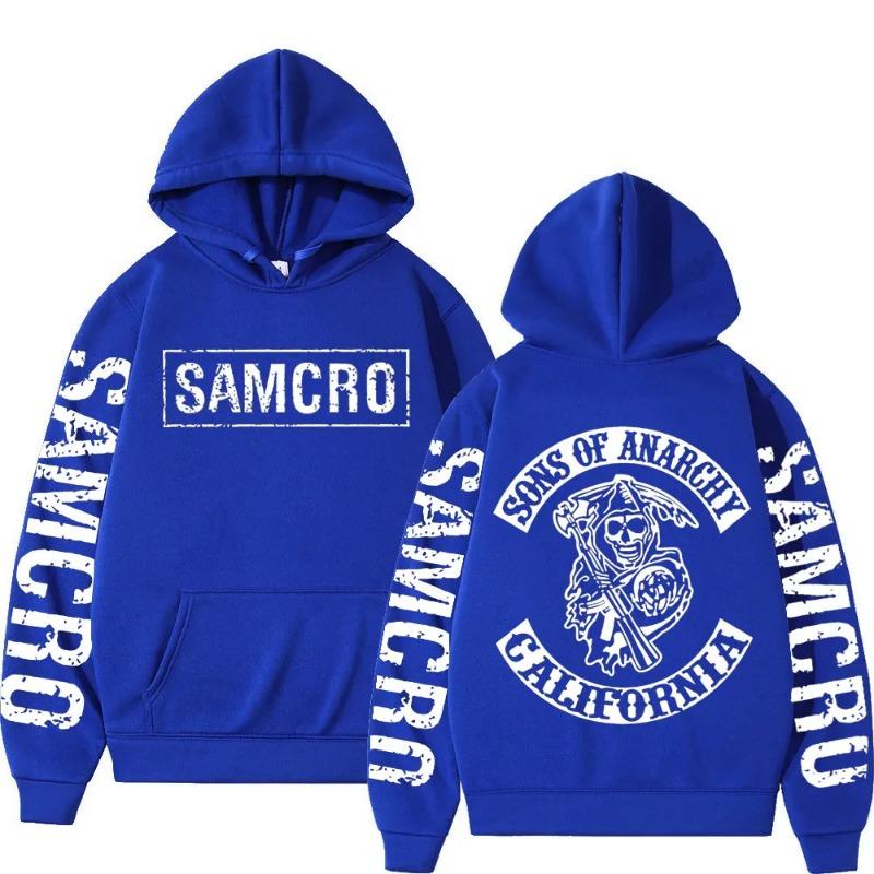 Sons of Anarchy Bedruckter Hoodie, Herren und Damen Gothic Retro Fleece Sweatshirt, Herbst und Winter Mode Lässiger Pullover