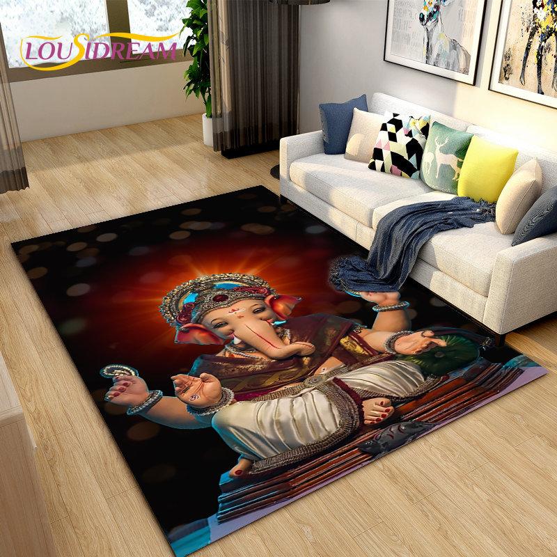 Elephant Ganesha Series  Area Rug Large,Carpet Rug for Living Room Bedroom Sofa Doormat Decoration,kids Play Non-slip Floor Mat