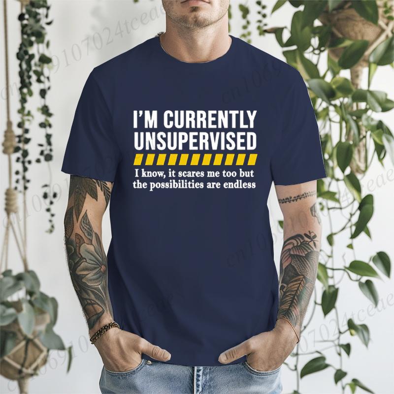 Funny T Shirt Funny Shirts for Men Funny Saying Mens TShirts Sarcastic Dad TShirtsCurrently Unsupervised Mens Tee Tops