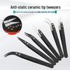 Replaceable Ceramic Tweezers for High-Temperature Soldering - Extra Fine Tip, Non-Magnetic, Insulated for Mobile Phone Repair