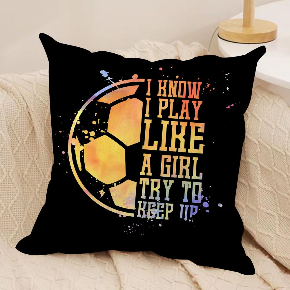 Soccer Lover Football Cushion Cover Soft Plush Fabric DoubleSided Printed Cushion Covers for All Seasons Modern HomeDecor Gift