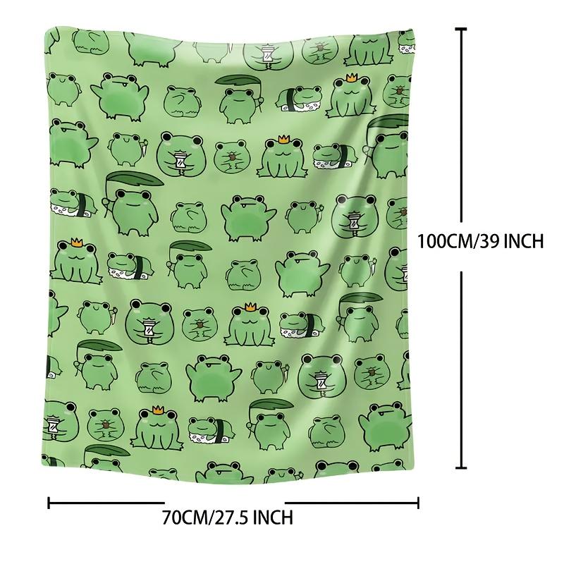 1 Stück Süße Frosch Flanelldecke, 2D Bedruckte Cartoon Überwurfdecke, Ganzjahres-Urlaubsgeschenk, Weiche Warme Fleece-Decke für Schlafzimmer