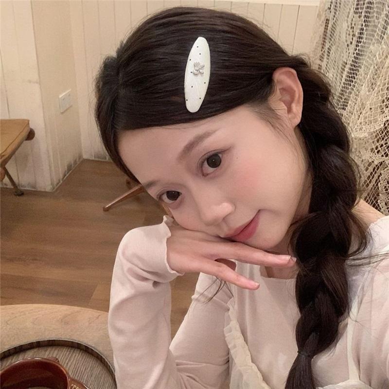 Ballet Style Silver Rhinestone Bow Hair Clips Retro Elegant BB Clip Sweet Girls Bangs Broken Hair Side Hairpin Hair Accessories