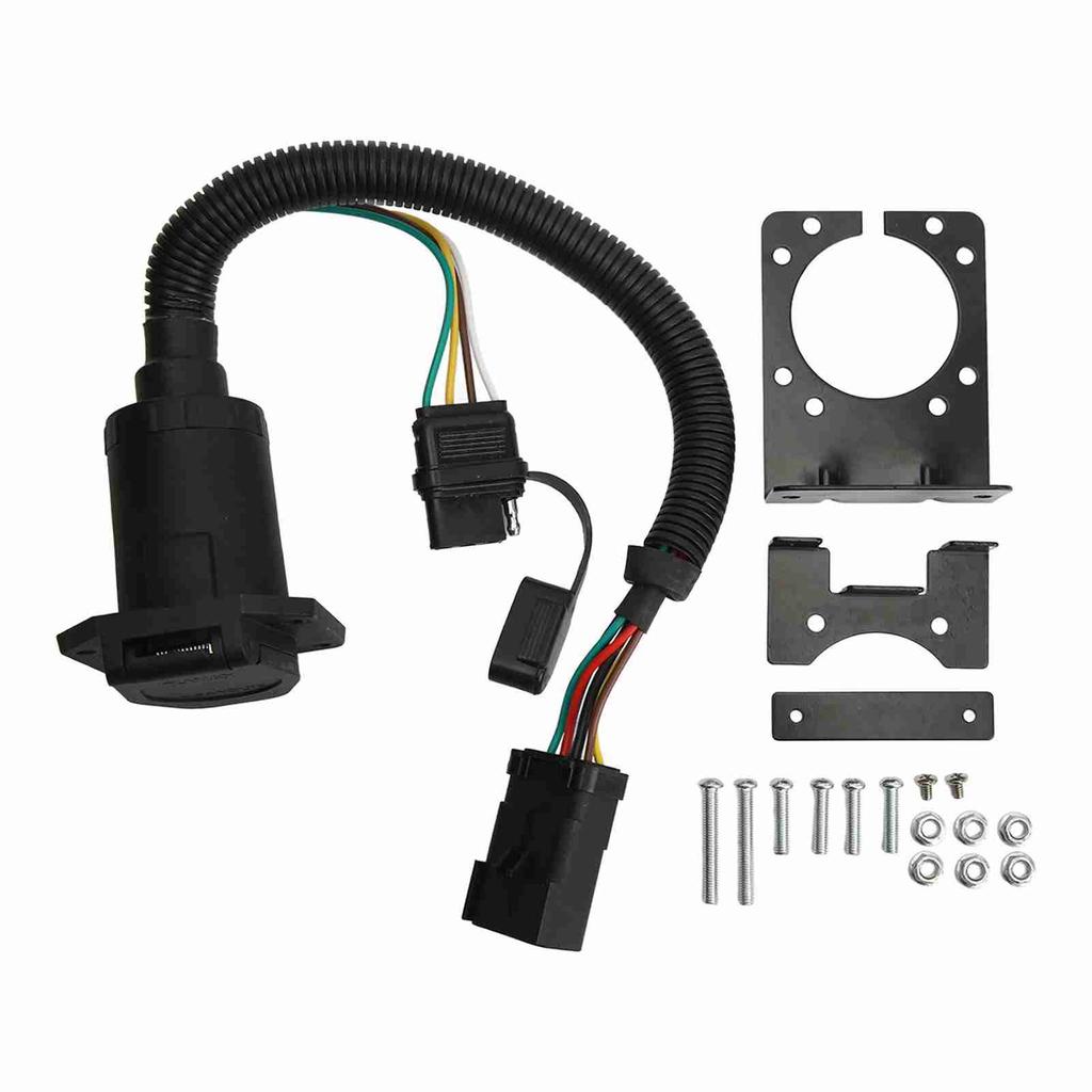 Trailer Wiring Harness 7 Pin 4 Pin Multi Plug Trailer Towing Plug Cord 20135 Replacement for Dodge Ram 1500 2000‑2008