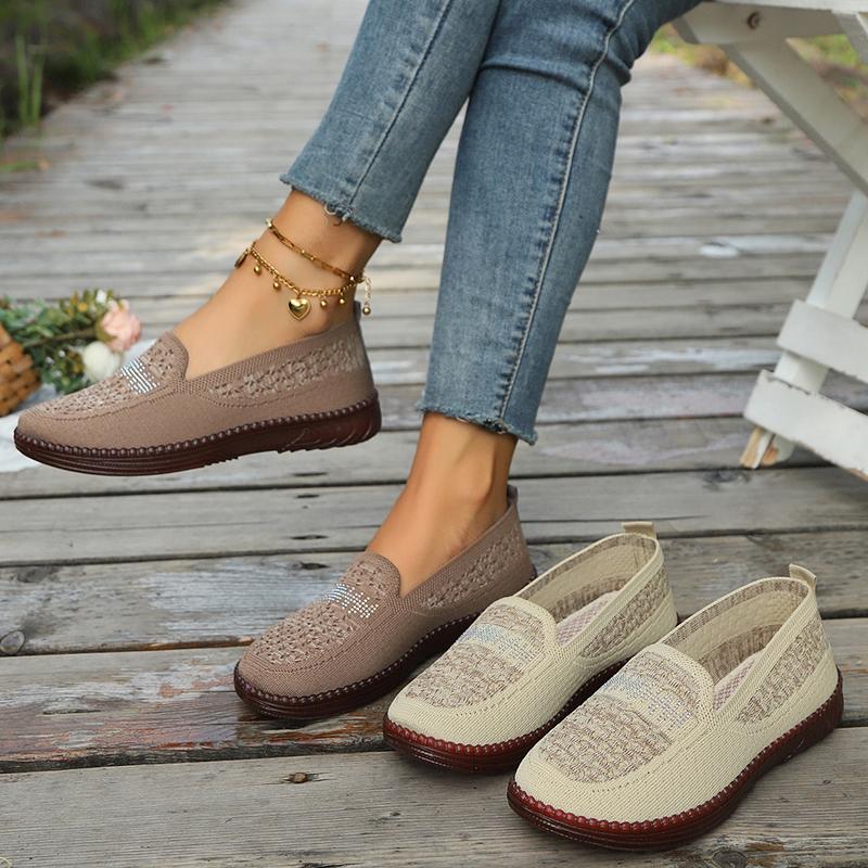 New Style Rhinestone Decorated Lightweight Casual Elegant Women's Shoes Fashion Simple Comfortable Flat Sneakers Zapatos Mujer