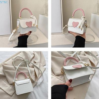 X7XC 2023 NEW Crossbody Shoulder Bag with Heart Pattern Tote Bag Mini Square Bag