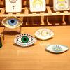 Home Decoration Eye Shape Jewelry Tray Ceramic Oval Decorative Plate Modern Art Style Trinket Plate Gift