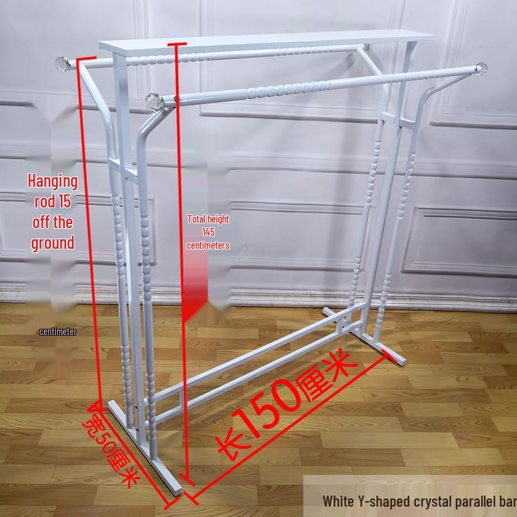 Island Clothing Display Rack for Men and Women - Double Row, Double Bar, Floor Standing