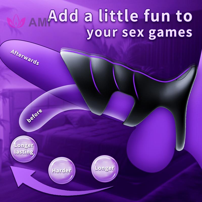 New Designed Vibrating Cock Ring Penis Sleeve Vibrator 10 Vibrations Penis Extender Adult Sex Toys for Men Testicles G Spot Stim Delayed Ejaculation