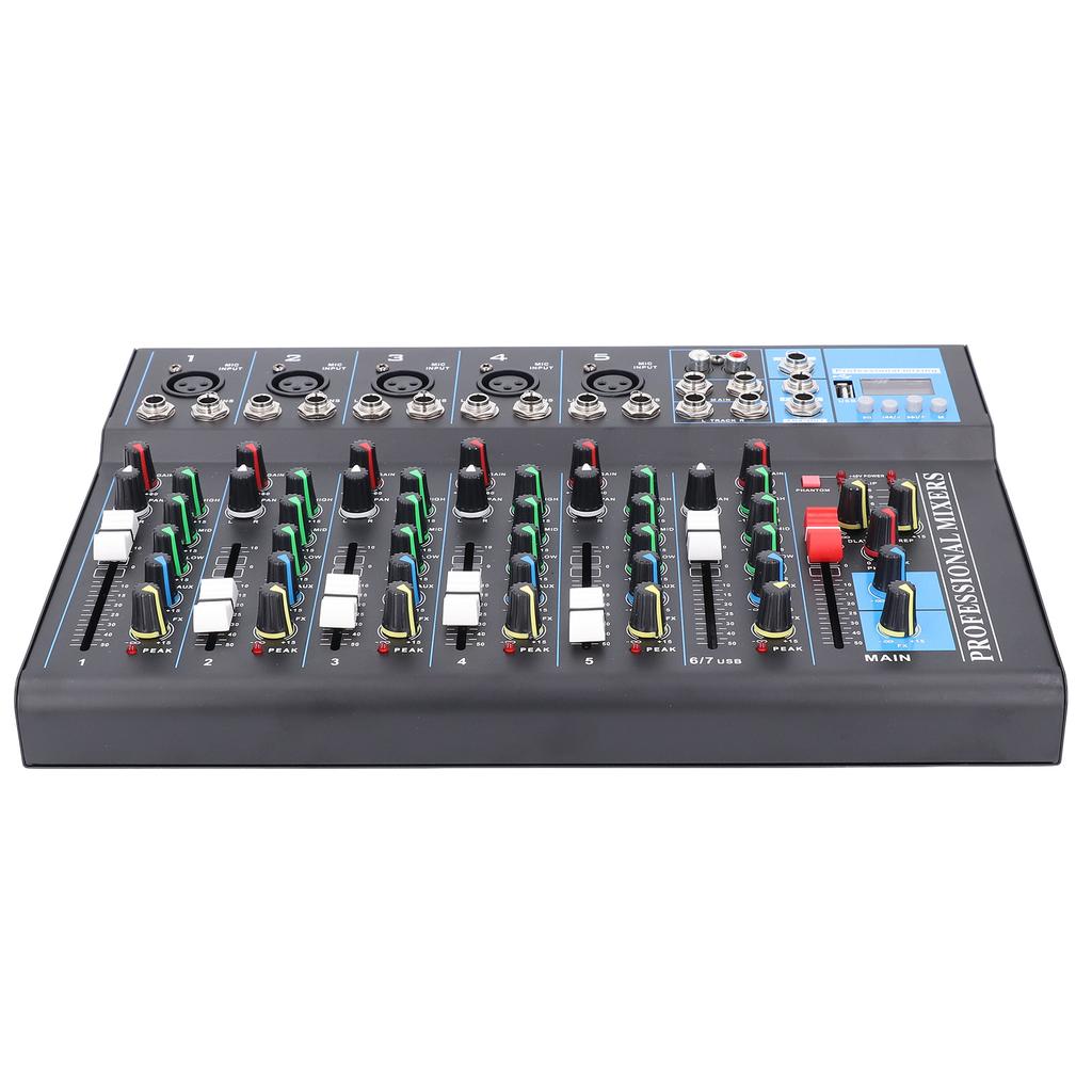 7 Channel Mixer USB Sound Board Mixing Console Professional Stage Equipment 100‑240V US Plug