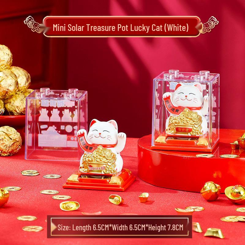 

Фигурка Машущего Кота Удачи на солнечной батарее - Креативный подарок для украшения автомобиля