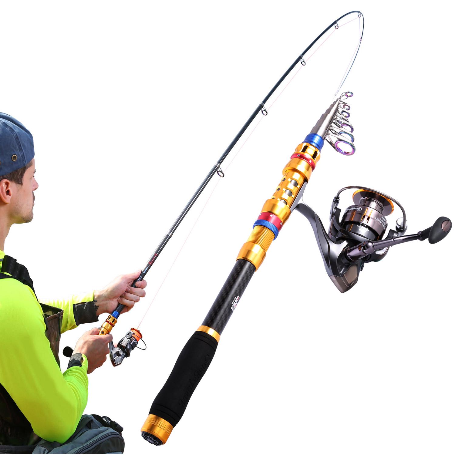

Комбинированные телескопические удочки и катушки 1,8 м/2,1 м из углеродного волокна с рыболовной катушкой для морской рыбалки Rod1.8m&Reel2000