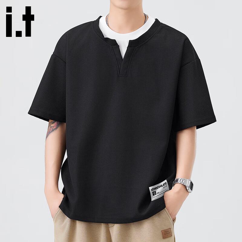 CHOCOOLATEit Men s Faux Two-Piece V-Neck T-Shirt M