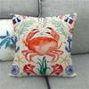 Beautiful watercolor crab marine animal Digital printing short plush pillow covers for car sofa office cushion cover home goods