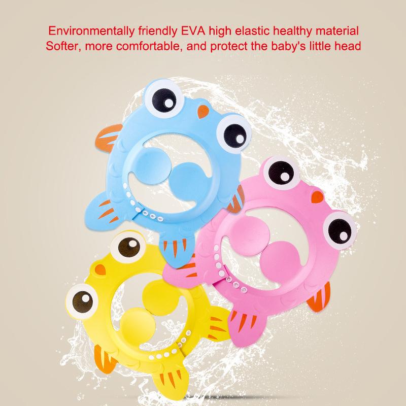 Verstellbare Cartoon Baby Shampoo Kappe Wasserdichter Spritzschutz Badevisier Hut Langlebiger Säuglings Haarschutz Für Dusche